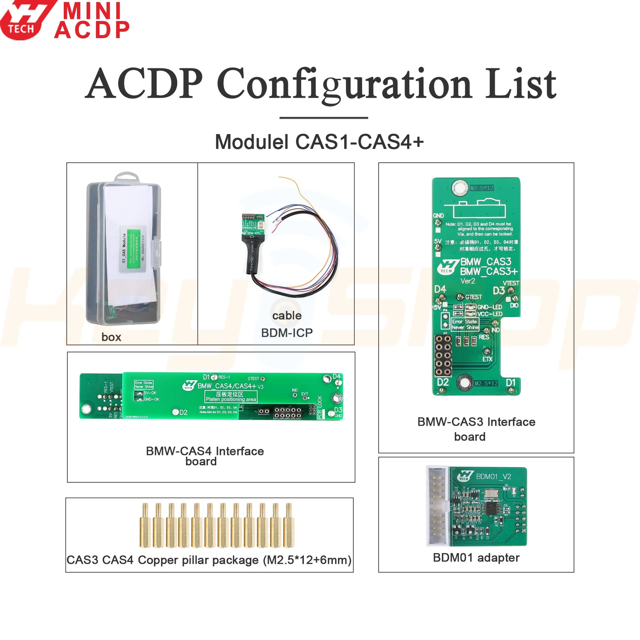 ACDP מודול 1: CAS1-CAS4+ 2004-2018 BMW קידוד מפתחות ותיקון קילומטארז' ל-ב.אמ.וו ו-מיני + רישיון A500 - Image 8
