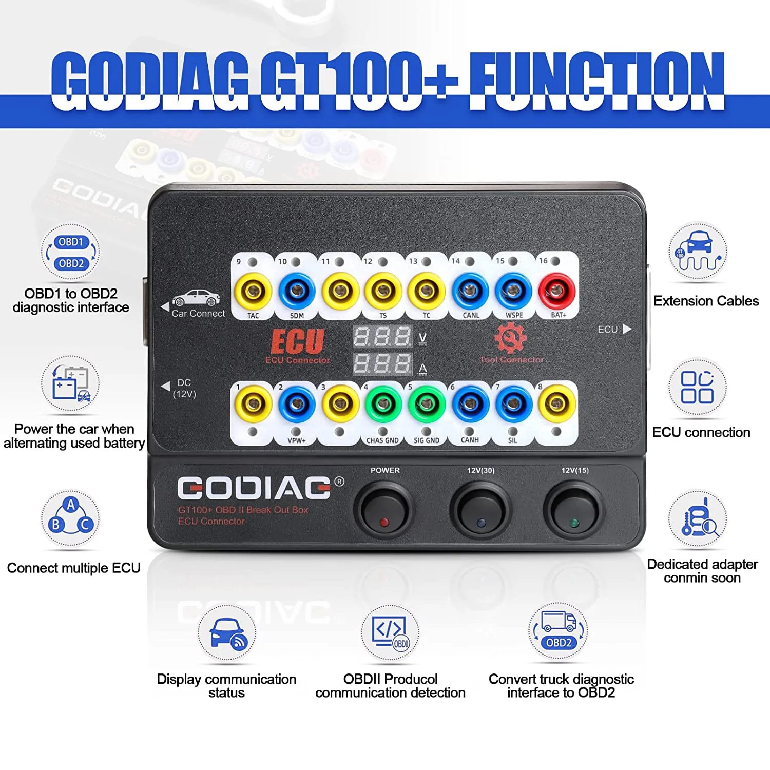 GODIAG GT100+: פלטפורמת ניתוח שולחנית לקידוד מפתחות ודיאגנוסטיקה - Breakout Box (HKSO537-B) - Image 6