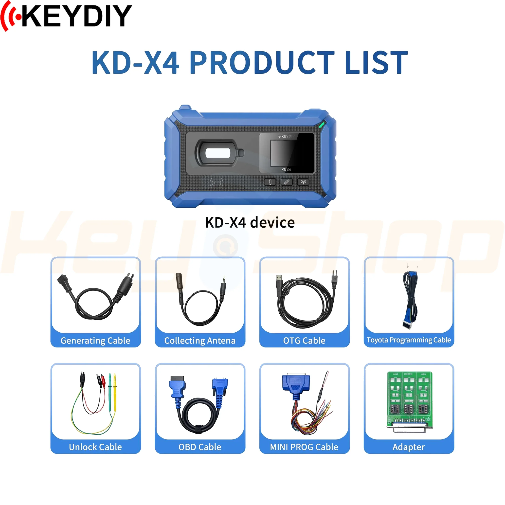 KEYDIY KD-X4: מכשיר קידוד והכנת שלטים אוניברסליים קיידי - מתמחה בטויוטה, אופנועים ופולקסווגן - כולל MQB - Image 5