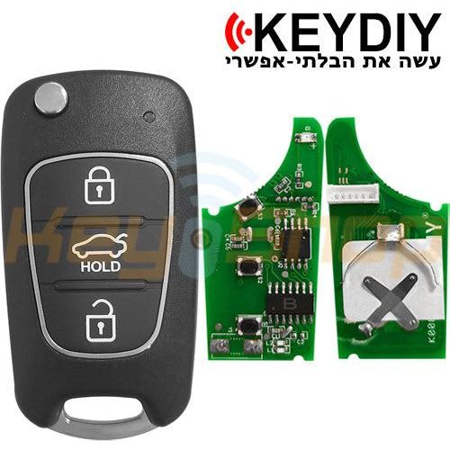 מפתח שלט קופץ אוניברסלי חוטי קיידי-סטייל יונדאי / קיה | 3-לחצנים | B04-3 | KD - Image 3