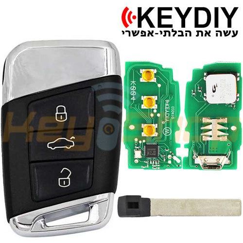 מפתח חכם אוניברסלי קיידי MQB-סטייל סקודה / פולקסווגן / סיאט | 3-לחצנים | ZB17-3 | KD | HU162T - Image 5