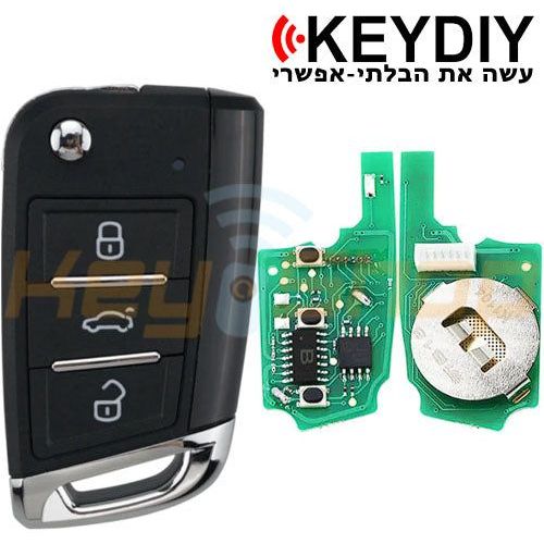 מפתח שלט קופץ אוניברסלי חוטי קיידי MQB-סטייל סקודה / פולקסווגן / סיאט | 3-לחצנים | B15-3 | KD - Image 3