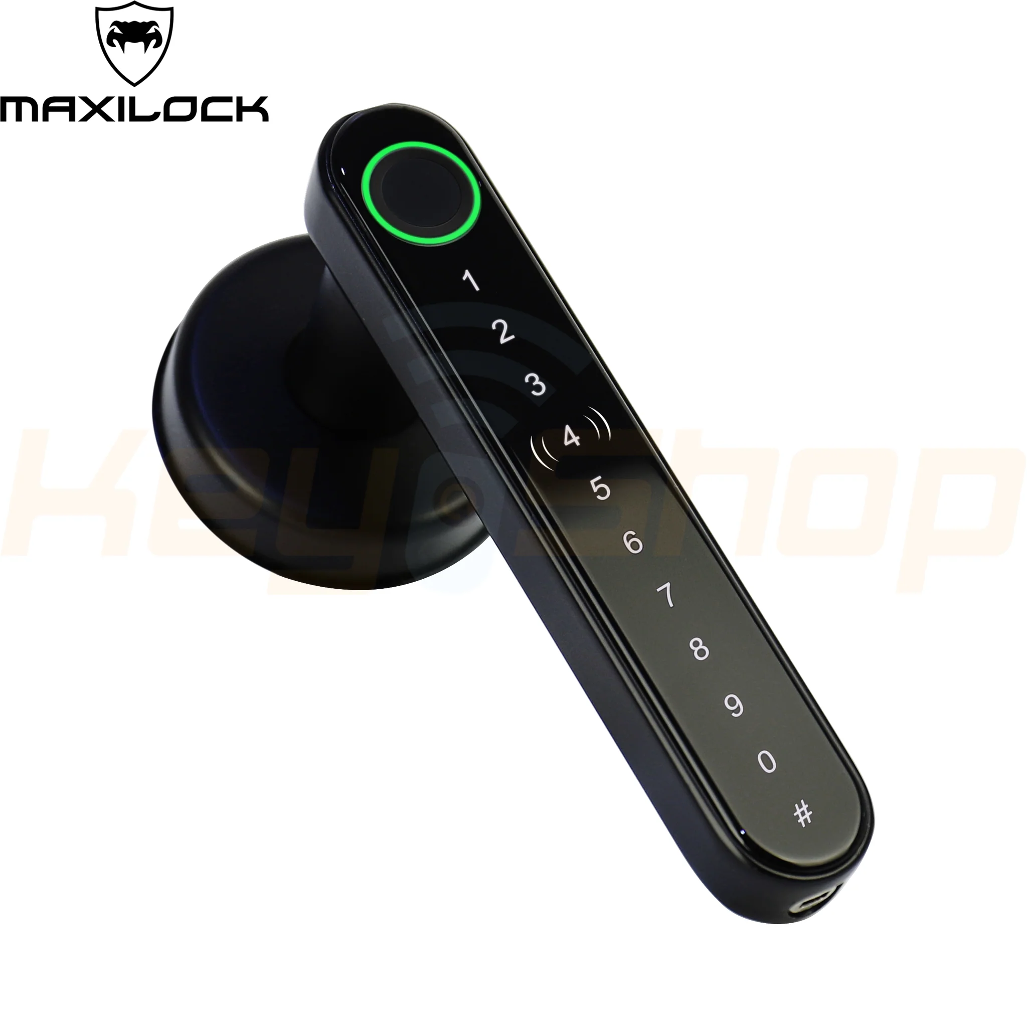 MAXILOCK H30-PRO - מנעול ידית ביומטרי חכם - טביעת אצבע, קוד, כרטיס, מפתח, ושליטה מאפליקציה (שחור / כסף) - Image 5