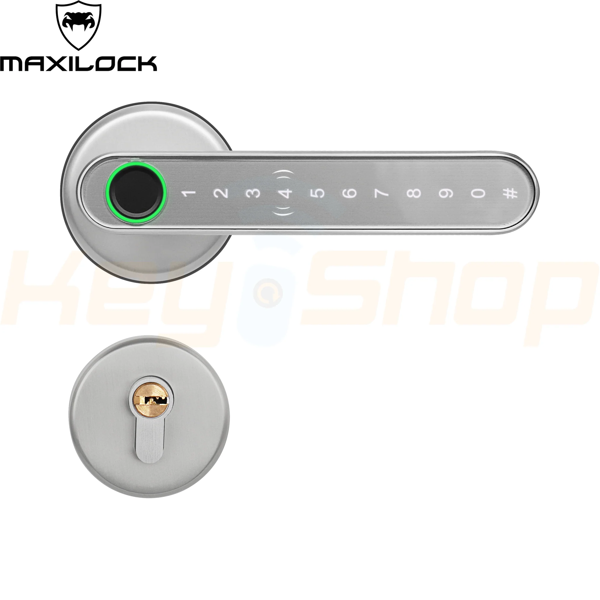 MAXILOCK H30-PRO - מנעול ידית ביומטרי חכם - טביעת אצבע, קוד, כרטיס, מפתח, ושליטה מאפליקציה (שחור / כסף) - Image 8