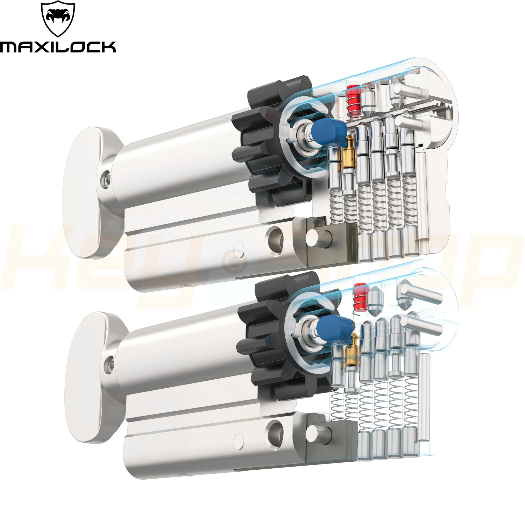 MAXILOCK SLIDER: - צילינדר - 76מ"מ - פטנט סליידר - 33+43-T גלגל + כפתור (עם 5 מפתחות) - Image 8