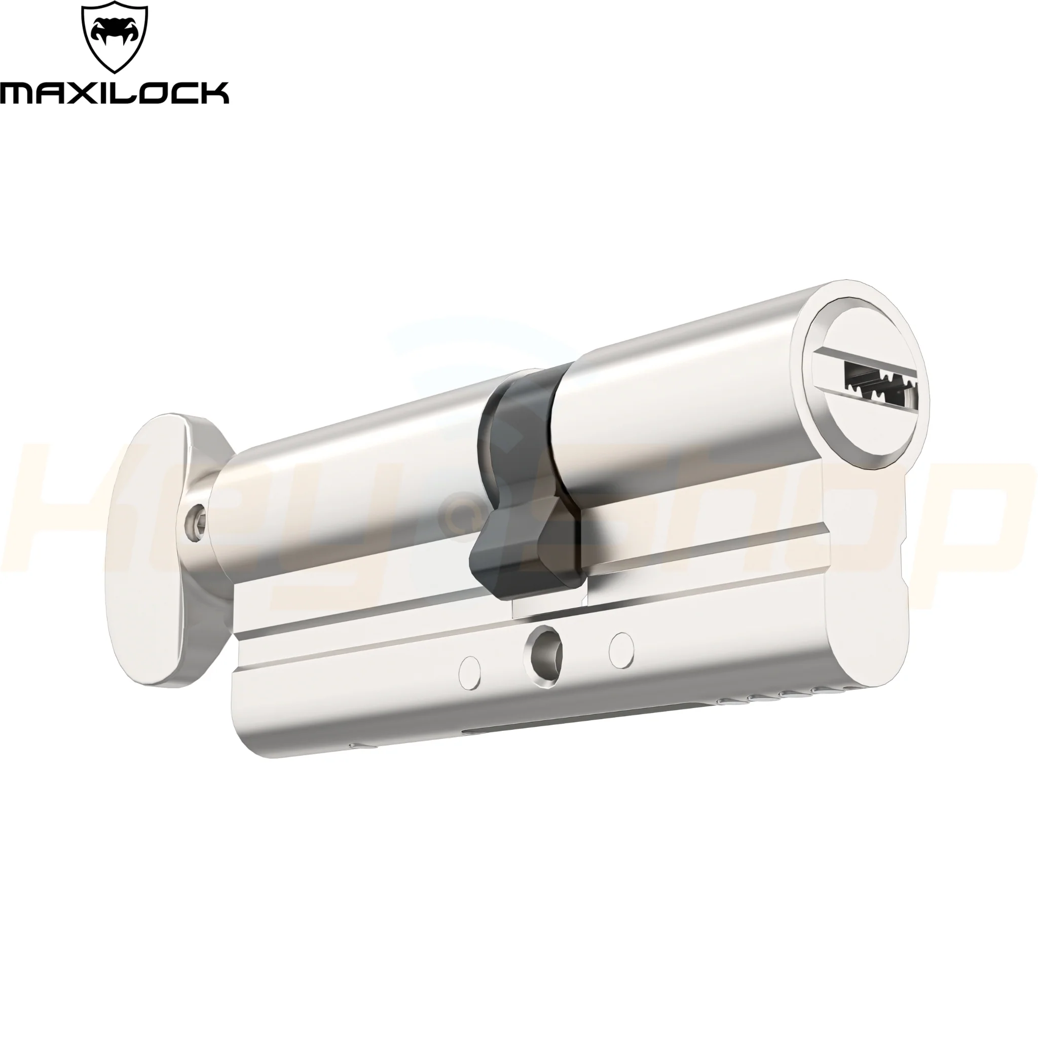 MAXILOCK SLIDER: - צילינדר - 60מ"מ - פטנט סליידר -  30+30-T לשון + כפתור (עם 5 מפתחות) - Image 2