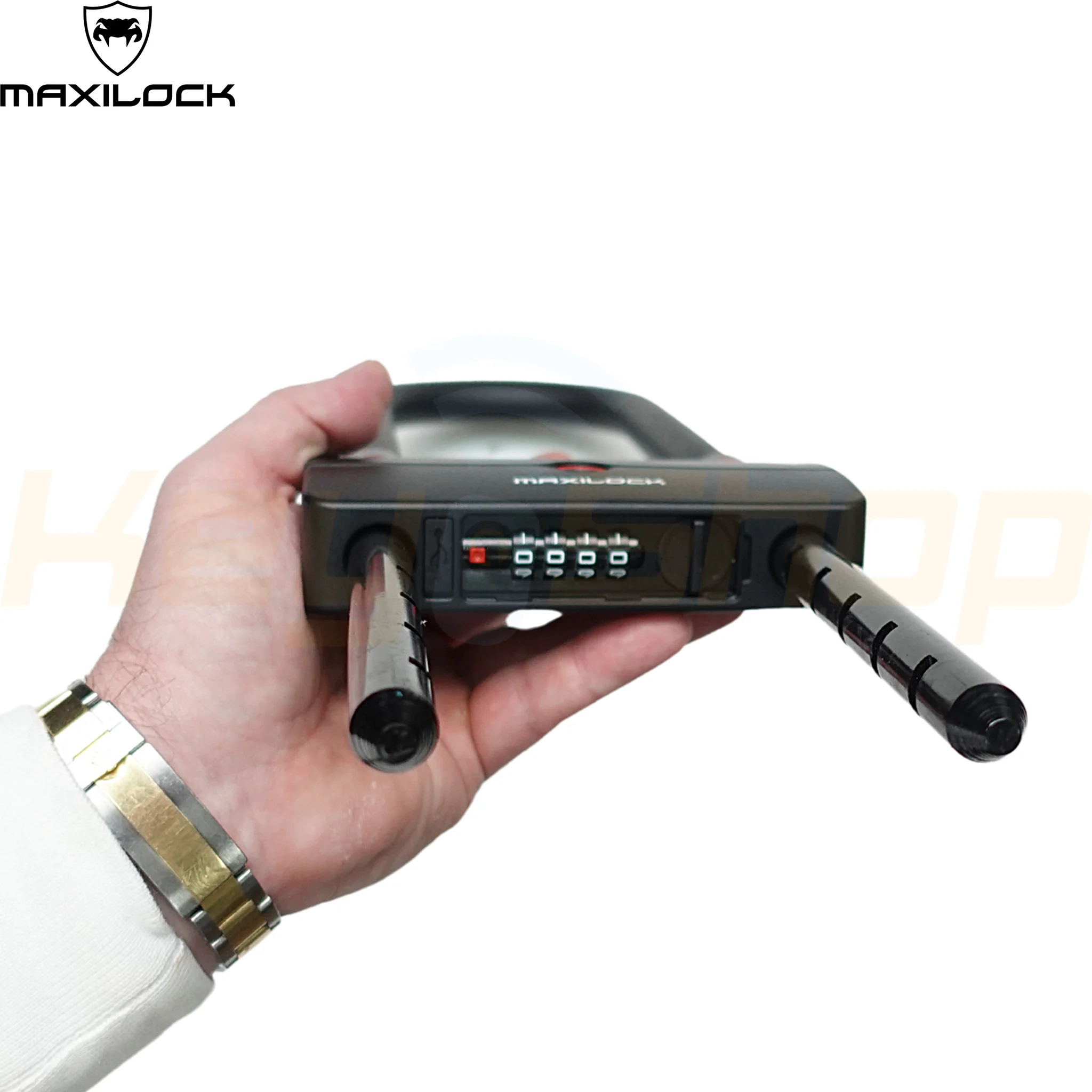 MAXILOCK U30 - מנעול אופניים פרסה - טביעת אצבע + אפליקציה + קודן - Image 2