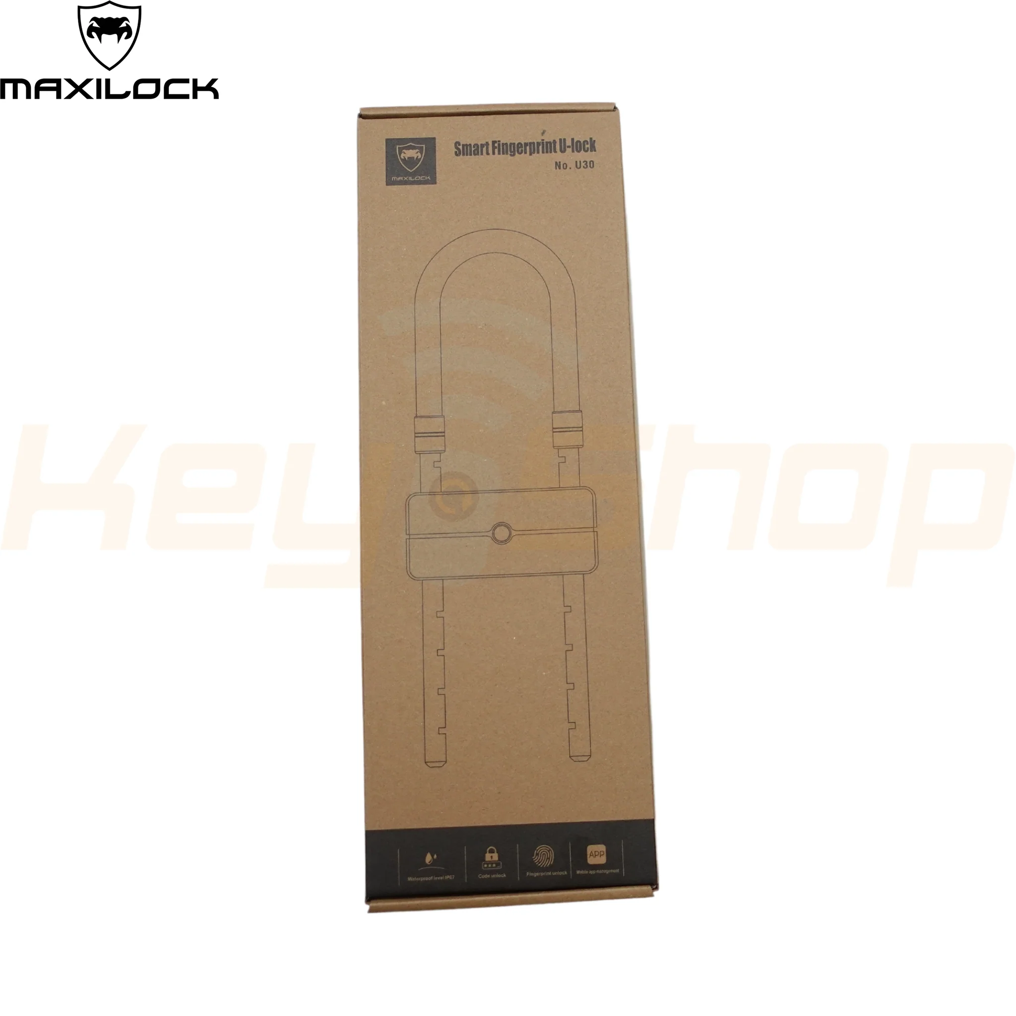 MAXILOCK U30 - מנעול אופניים פרסה - טביעת אצבע + אפליקציה + קודן - Image 4