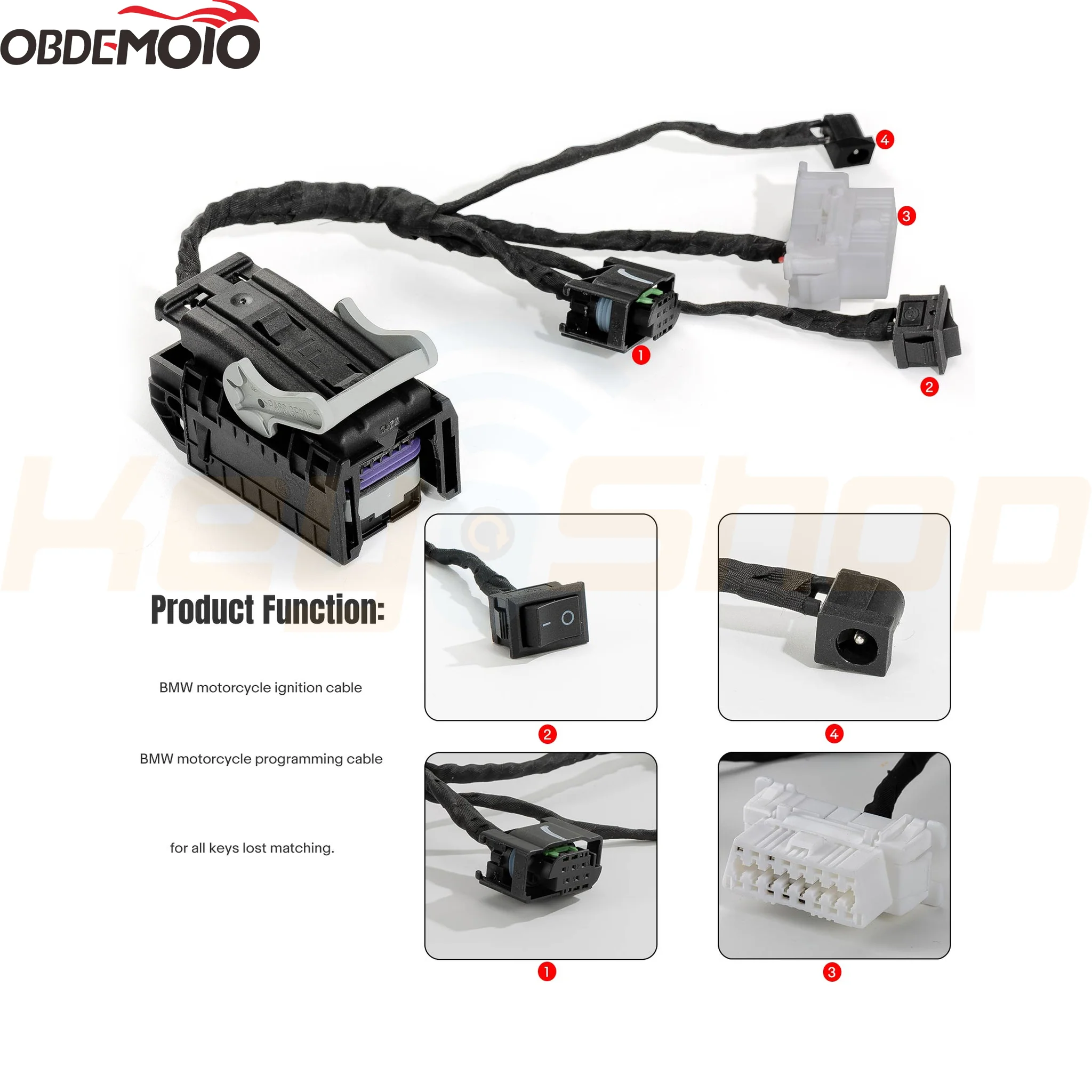 OBDEMOTO כבל ל-900PRO - מתאם קידוד מפתחות 8A / 4D לאופנועי BMW / פלטפורמה שולחנית K-008 - Bosch ECU - Image 6