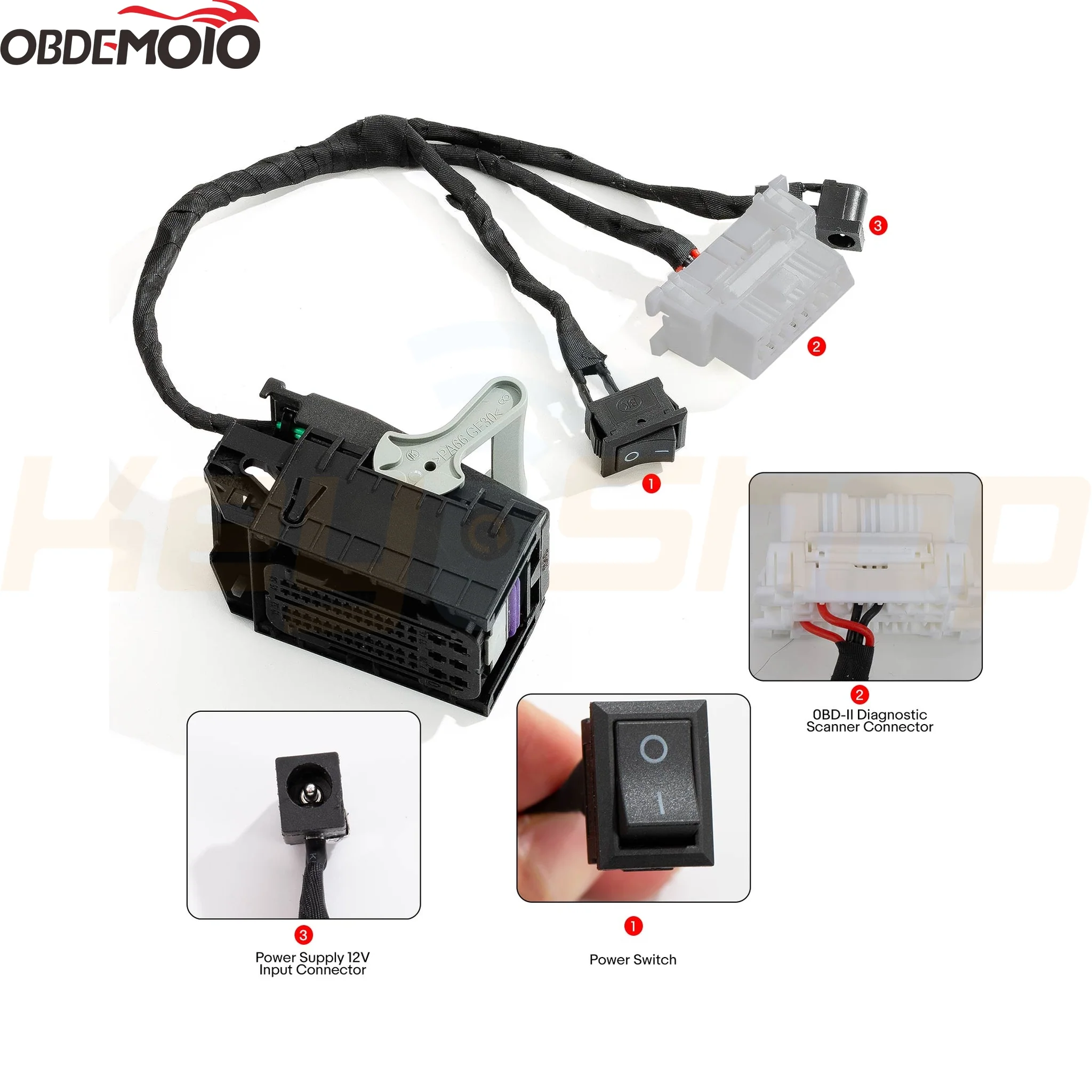 OBDEMOTO כבל ל-900PRO - מתאם קידוד מפתחות מכאניים ID46 לאופנועי BMW / פלטפורמה שולחנית K-010 - Bosch ECU - Image 4