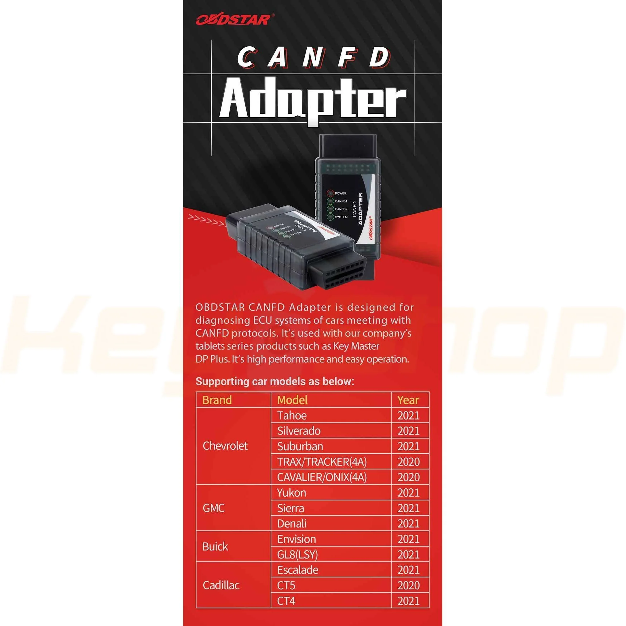 מתאם- OBDSTAR CAN-FD Adapter - למכשירי DP PLUS, KeyMaster 5 / Pro4 - Image 4
